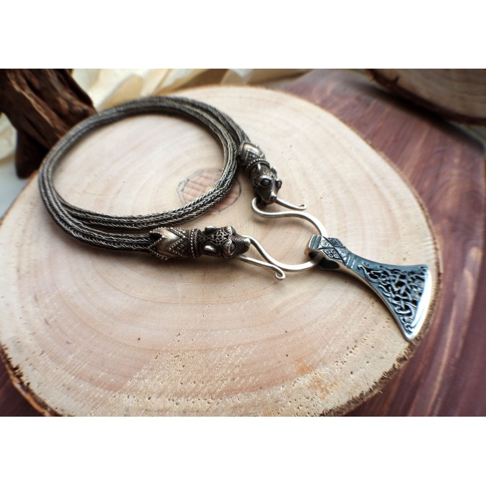Viking Axe silver necklace