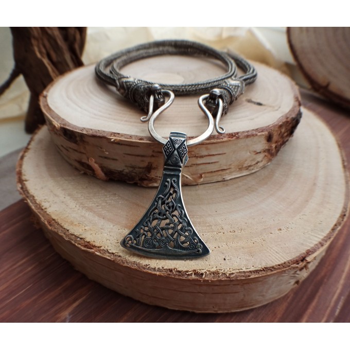 Viking Axe silver necklace