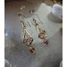 Brass earrings with rutile quartz