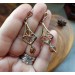 Brass earrings with rutile quartz