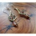 Brass earrings with rutile quartz