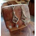 Brass earrings with rutile quartz