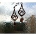 Brass earrings with rutile quartz