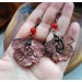 Copper leaf earrings