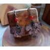 Copper leaf earrings