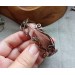 Wire wrap bracelet with copper feather and gemstone beads