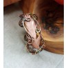 Wire wrap bracelet with copper feather and gemstone beads