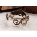 Wire wrap bracelet with copper feather and gemstone beads