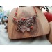 Copper oak necklace with gemstone beads