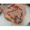 Copper oak necklace with gemstone beads