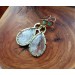 Brass earrings with quartz and apatite