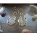 Brass earrings with quartz and apatite
