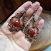 Carnelian jewelry set earrings and necklace