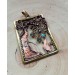 Copper and brass filigree necklace with labradorites