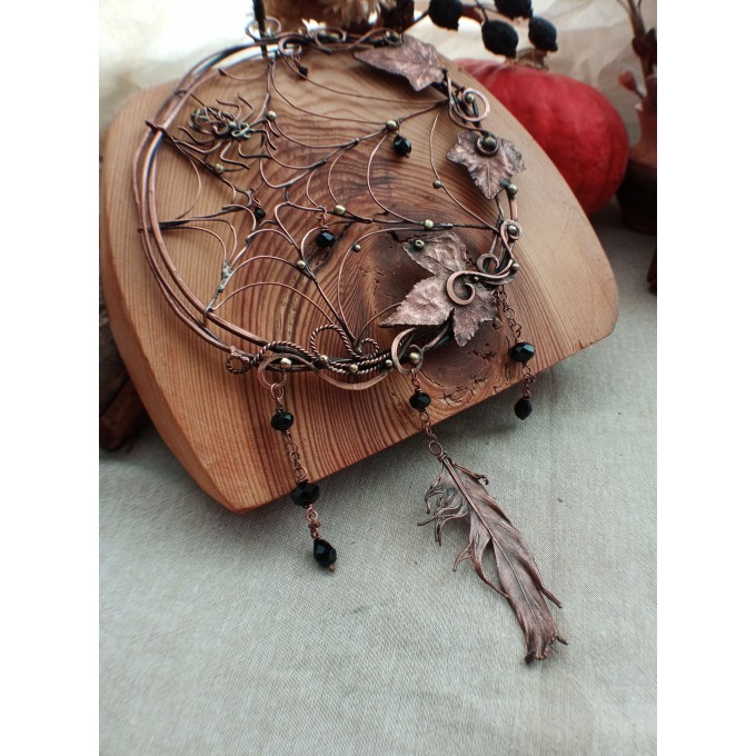 Spider web dream catcher copper wall decor 