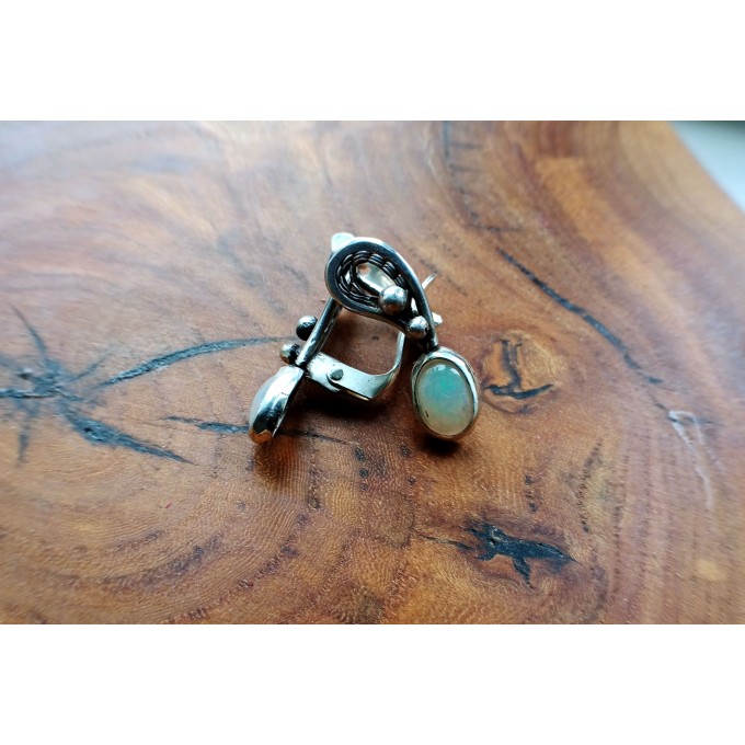 Silver earrings with opals