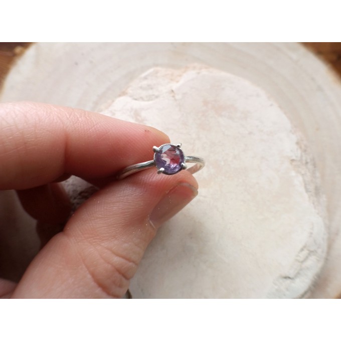 Silver ring with amethyst