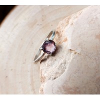 Silver ring with amethyst