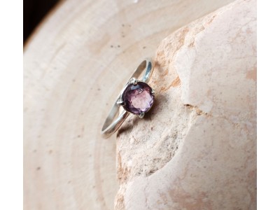 Silver ring with amethyst