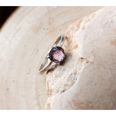 Silver ring with amethyst