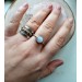 Silver moonstone ring