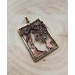 Copper and brass filigree necklace with labradorites