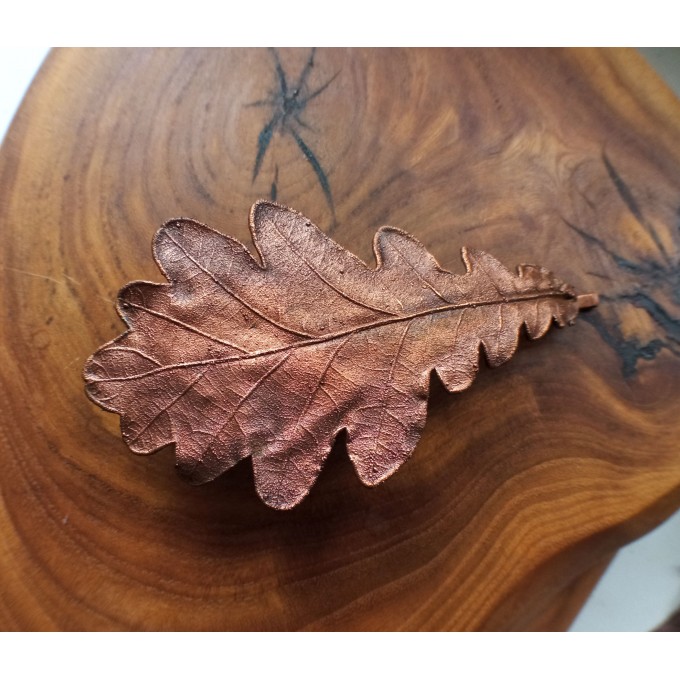 Copper oak hairclip