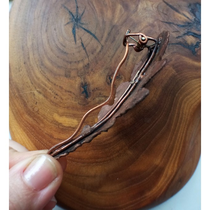 Copper oak hairclip