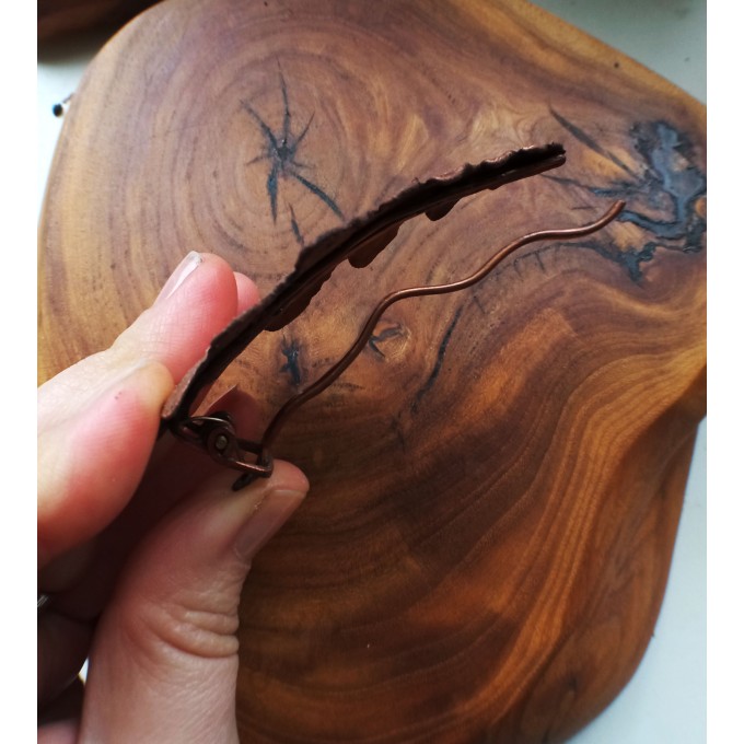 Copper oak hairclip