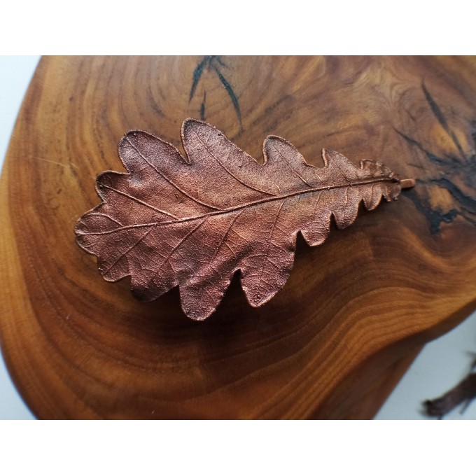 Copper oak hairclip