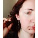 Copper and brass filigree earrings