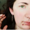 Copper and brass filigree earrings