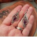 Silver filigree earrings with amethyst