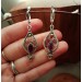 Silver filigree earrings with amethyst