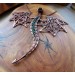 Green onyx wire-wrapped copper dragon