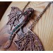 Green onyx wire-wrapped copper dragon