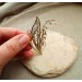 Lily of the valley filigree brass brooch