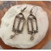 Gothic-style copper and brass filigree earrings