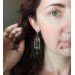 Gothic-style copper and brass filigree earrings