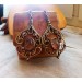 Copper earrings with phantom quartz