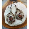 Copper earrings with phantom quartz