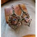 Copper earrings with phantom quartz