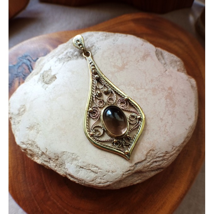 Smokey quartz filigree jewelry set