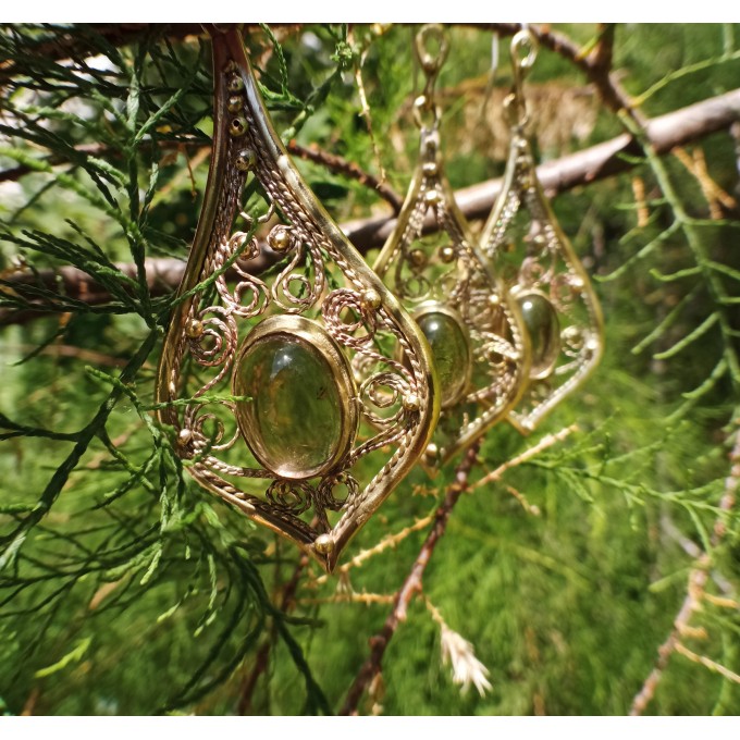 Smokey quartz filigree jewelry set