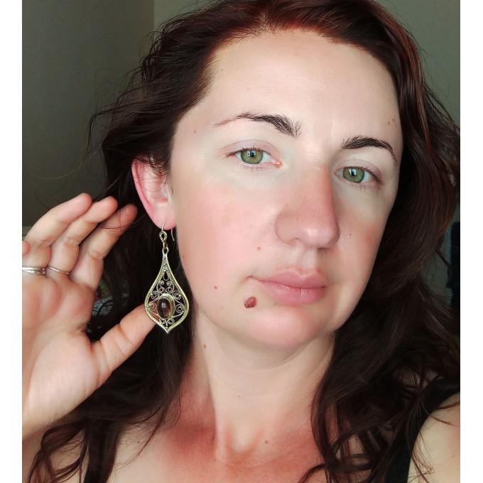 Smokey quartz filigree jewelry set
