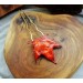 Red maple leaf copper hair-stick 