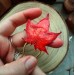 Red maple leaf copper hair-stick 