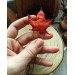 Red maple leaf copper hair-stick 