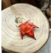 Red maple leaf copper hair-stick 