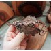 Copper oak leaves hair clip 